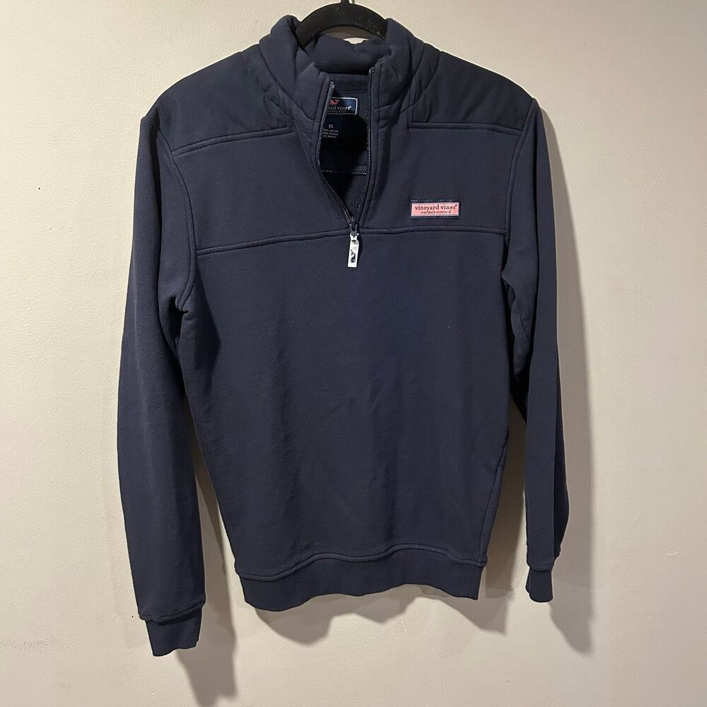 Vineyard Vines Women’s Shep Shirt Navy Quarter Zip Sweatshirt Pullover XS EUC